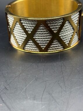 Charriol Gold Tone Cable Cuff Bracelet Signature Swiss Luxury Designer